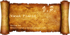 Vanek Placid névjegykártya